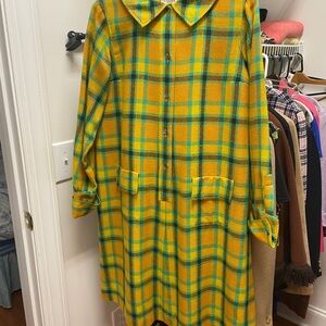Donald Davies Yellow and Green Wool Dress